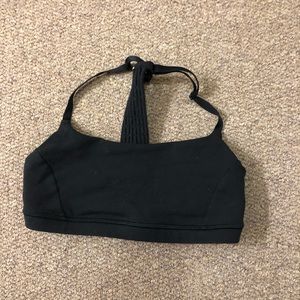 LULULEMON black crochet back sports bra